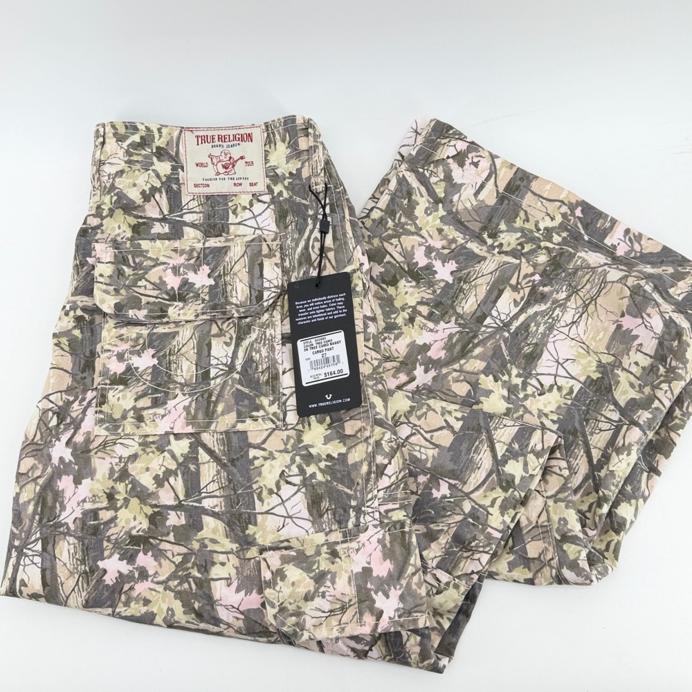 True Religion Jessie Super Baggy Tree Camo Cargo Pants 600989 Size 27 NWT